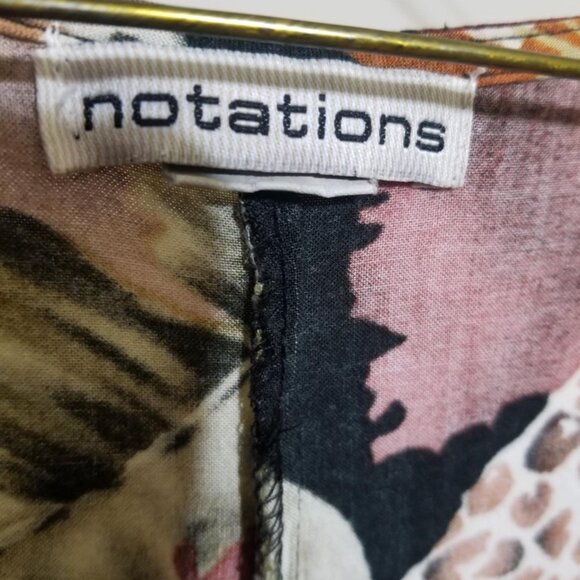 Notations Dress XL Jungle Animal Print Sleeveless Flowy Casual Summer - Picture 2 of 5